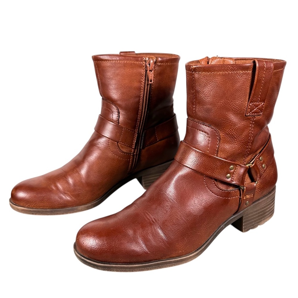 FRYE Elodie Moto Harness Buckle Ankle Boots - Picture 4 of 9